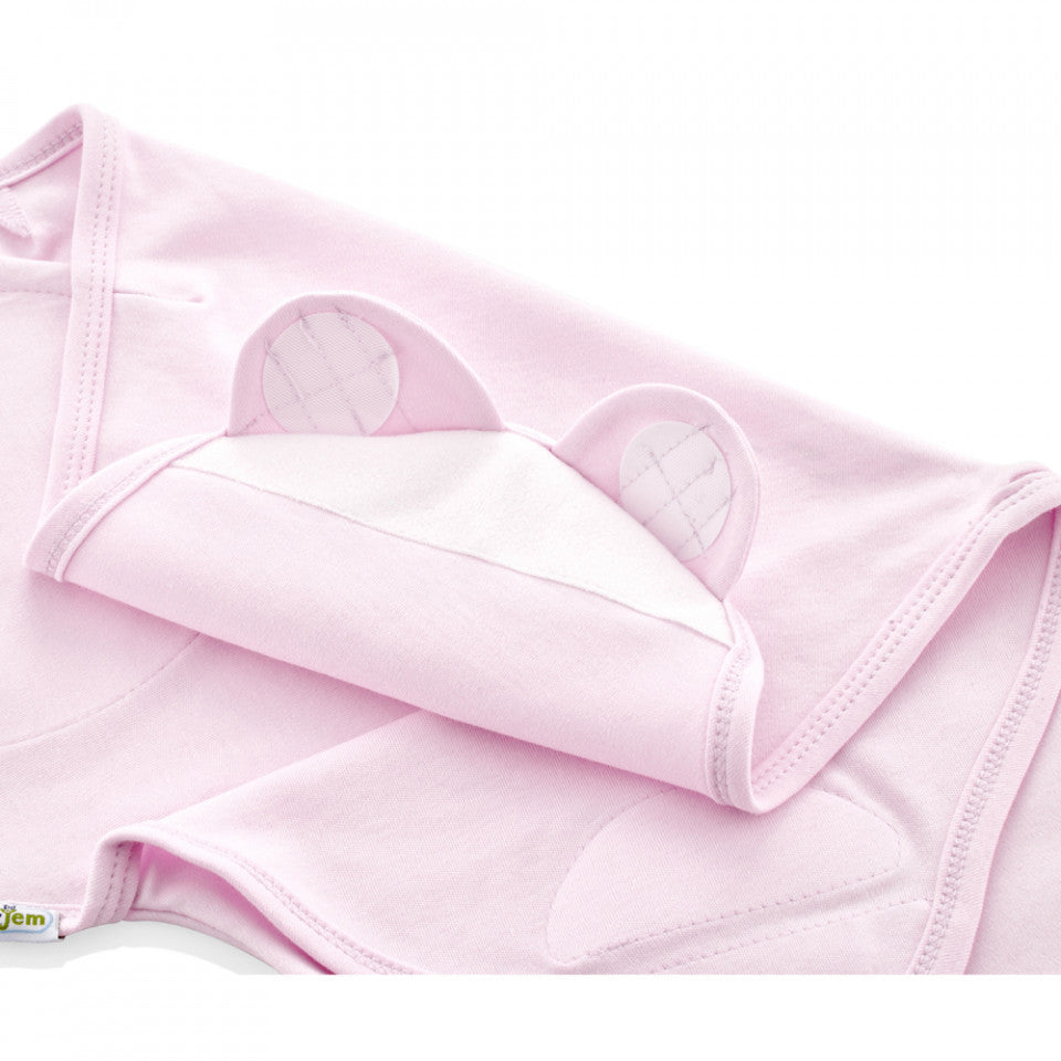 Sistem de infasare din bumbac 0-3 luni BabyJem Swaddle - Roz