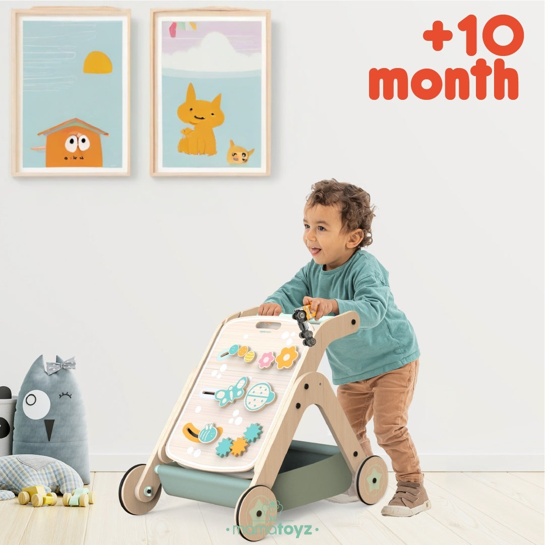 Antepremergator model CITY din lemn 5 in 1 MamaToyz cu - Imagine 3