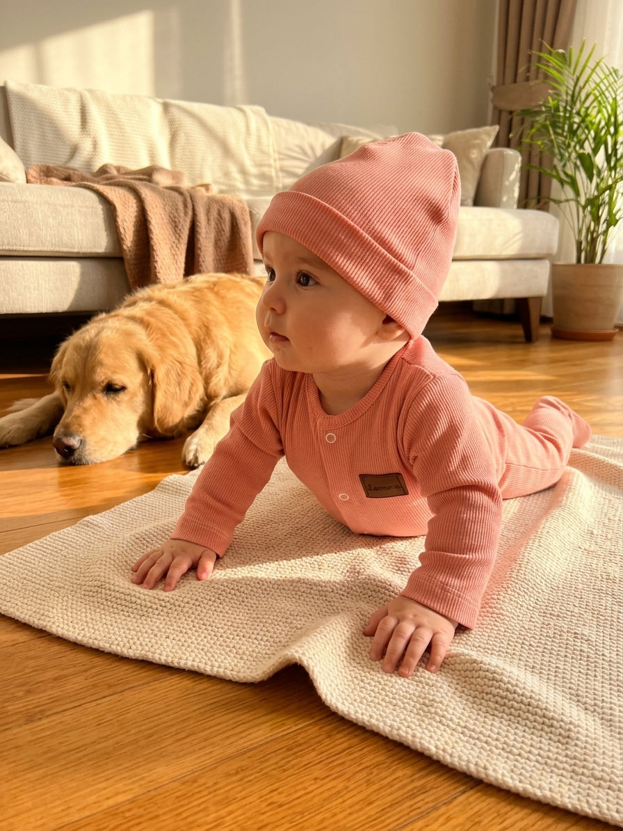 Set Nou-Născut Tricot Reiat cu Căciuliță Roz 0-3 Luni INFANT - Bej (3) [ps:0519c87e-d487-4033-8273-c3291a2a1fa9]