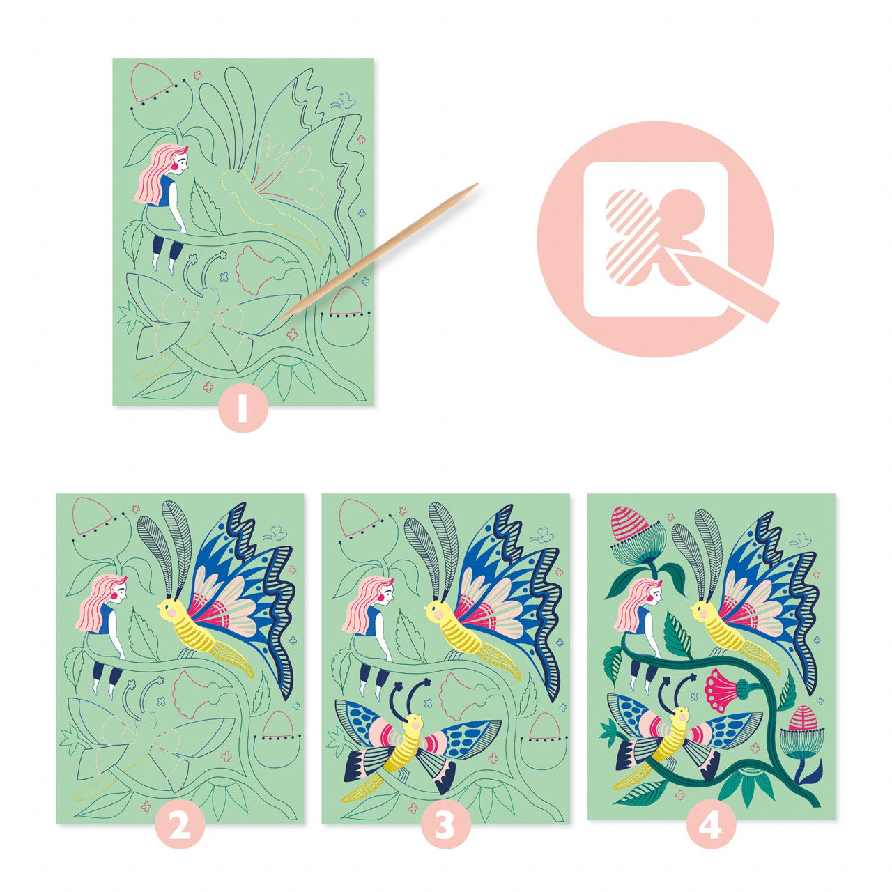 Joc creativ de razuit Flori in gradina, Djeco - Imagine 3 [ps:b0878d66-277b-4caf-987b-af3367266815]