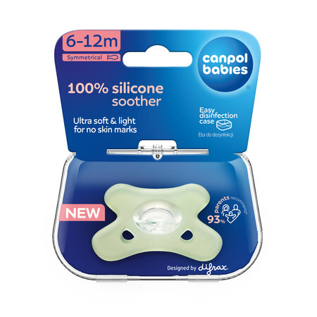 Canpol Babies Suzeta Simetrica 100% Silicon 6-12 luni, 1 buc 24/002_gre [ps:a59bead5-7361-420a-9f0f-8c8bd9dee2ee]