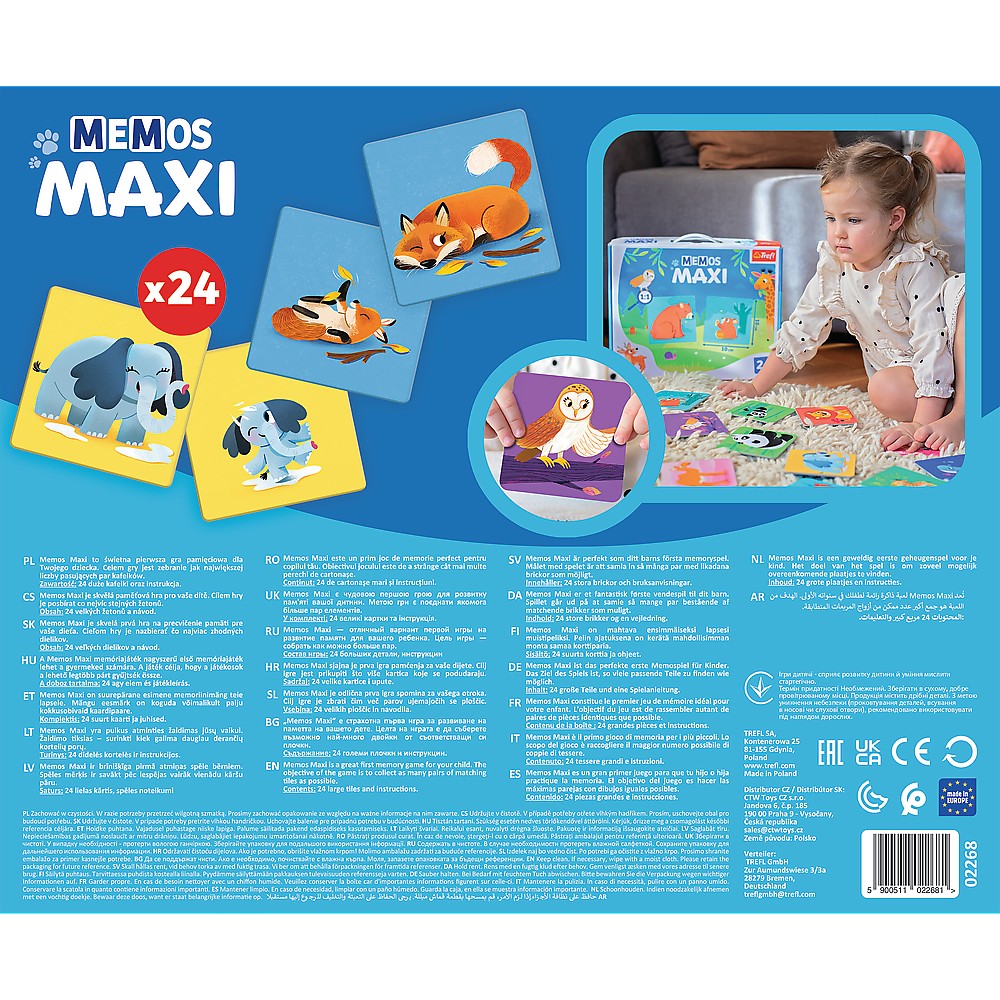 JOC MEMOS MAXI ANIMALE PARINTI SI COPII Trefl - Imagine 3