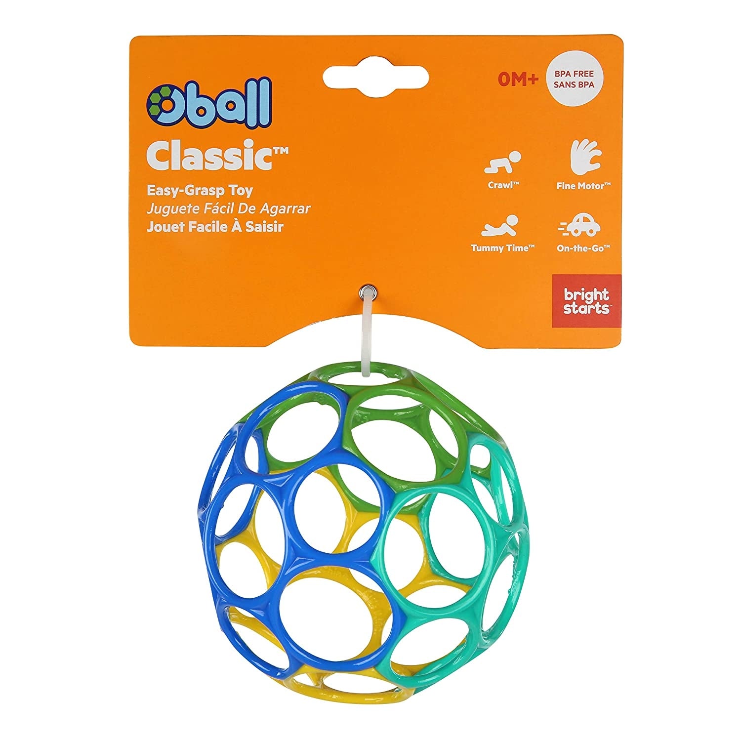 Minge Oball Classic Easy-Grasp Bright Starts - Multicolora - Albastru (3) [ps:0355b07b-899e-4fec-80fd-a2ed3be27fda]