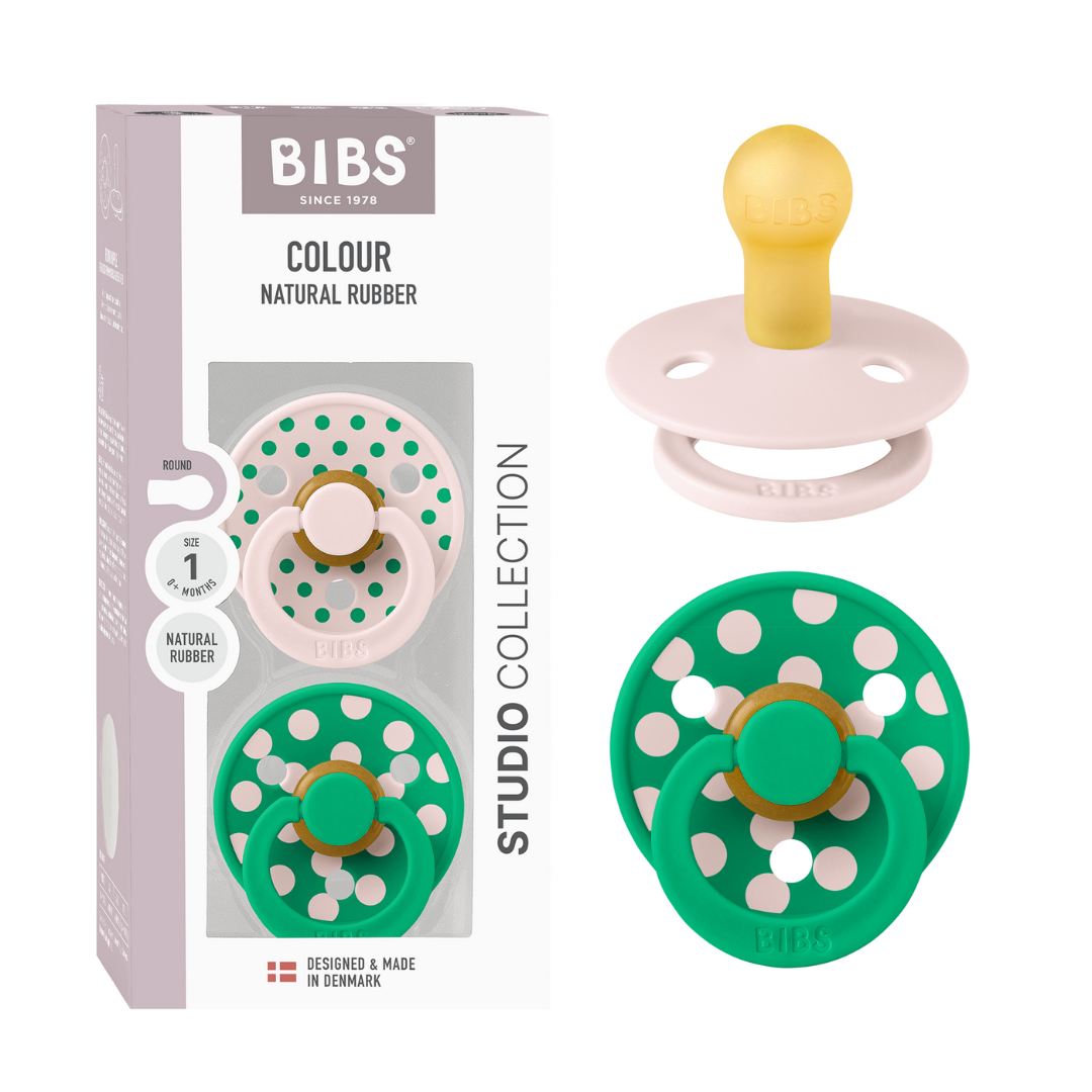 Set 2 Suzete BIBS Colour Studio Polka Dots, 0 luni+ | - Petal/Cactus (3) [ps:296eae96-96ce-4c58-bdb3-f50977273fcc]