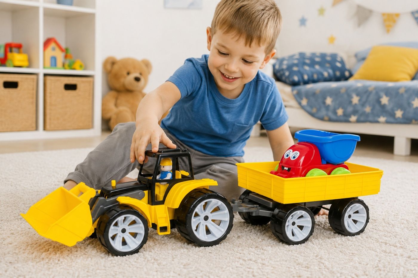 Tractor Bams Viva Toys Negru Verde - Jucărie pentru Copii - Negru Galben (3) [ps:1603e577-e73a-430a-ba53-20329ad017f5]