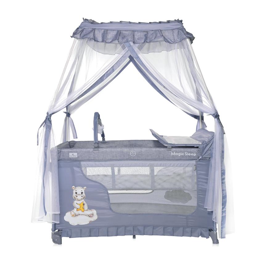 Pătuț Pliabil Lorelli Magic Sleep, Mellow Rose Ballerina - Cool Grey Hippo (3) [ps:1e253cae-4d9c-4e5b-a653-64c593ff93b5]