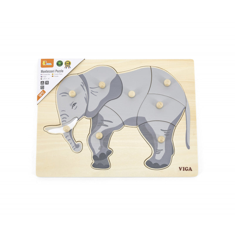Puzzle Montessori, Elefant, Viga [ps:a80015c1-2d9d-411c-a635-c7ecbac812e2]