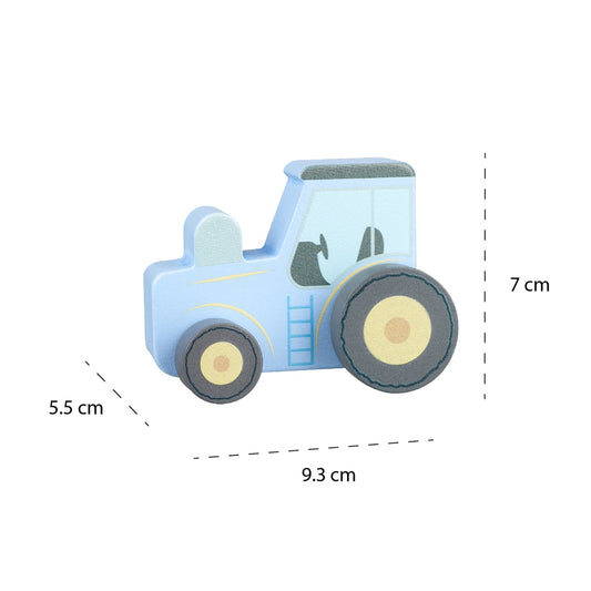 Jucarie de impins Tractor albastru din lemn, Orange Tree - Imagine 4 [ps:865ef326-7787-4838-93c2-6504a2b6a8bf]