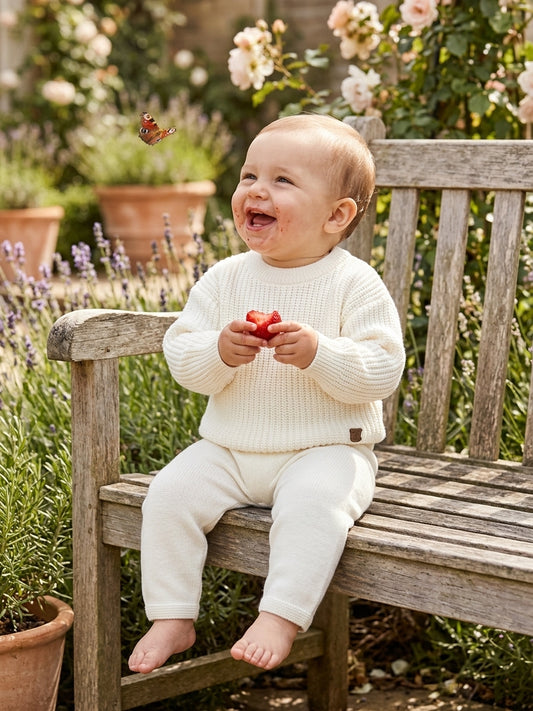 Set Tricot Bebe Belot Roz Pudrat 6-9 Luni - INFANT - Alb ivoire (3) [ps:6453a861-c9d3-4f4e-8653-7f1c6a72f5a4]