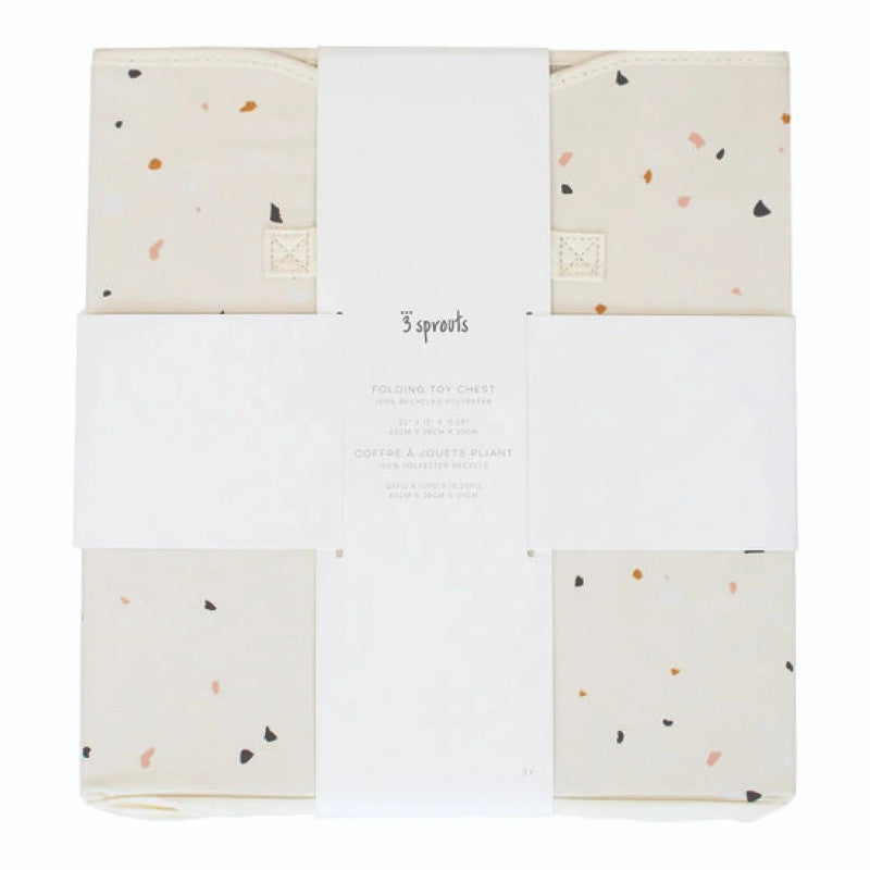 Cufar pliabil pentru camera copiilor, material reciclat Terrazzo Cream, 3 Sprouts [ps:9b64155f-e14e-4a3c-b893-c44fd17533f0]