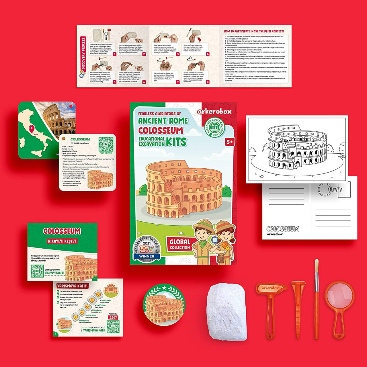 Arkerobox - Set arheologic educational si puzzle 3D, - Imagine 6 [ps:30cf2a18-da2d-4fb1-a595-b436b5f93e3a]