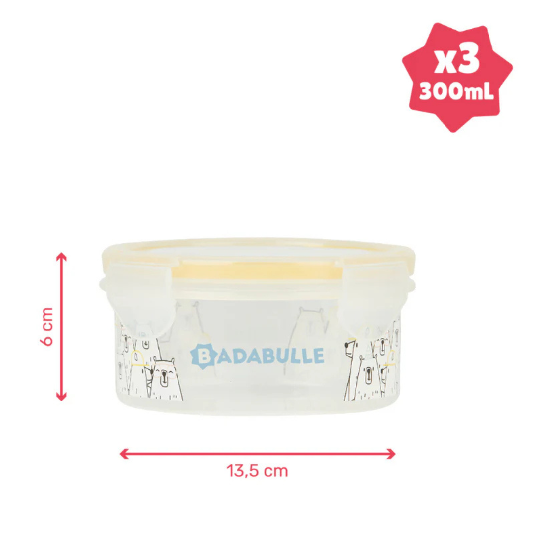 Set 3 Boluri Ermetice Badabulle Maxi 300ml pentru Hrana Bebe - Default Title (3) [ps:8c2a501a-df67-4b1b-9c3d-16a6a1d7f6aa]