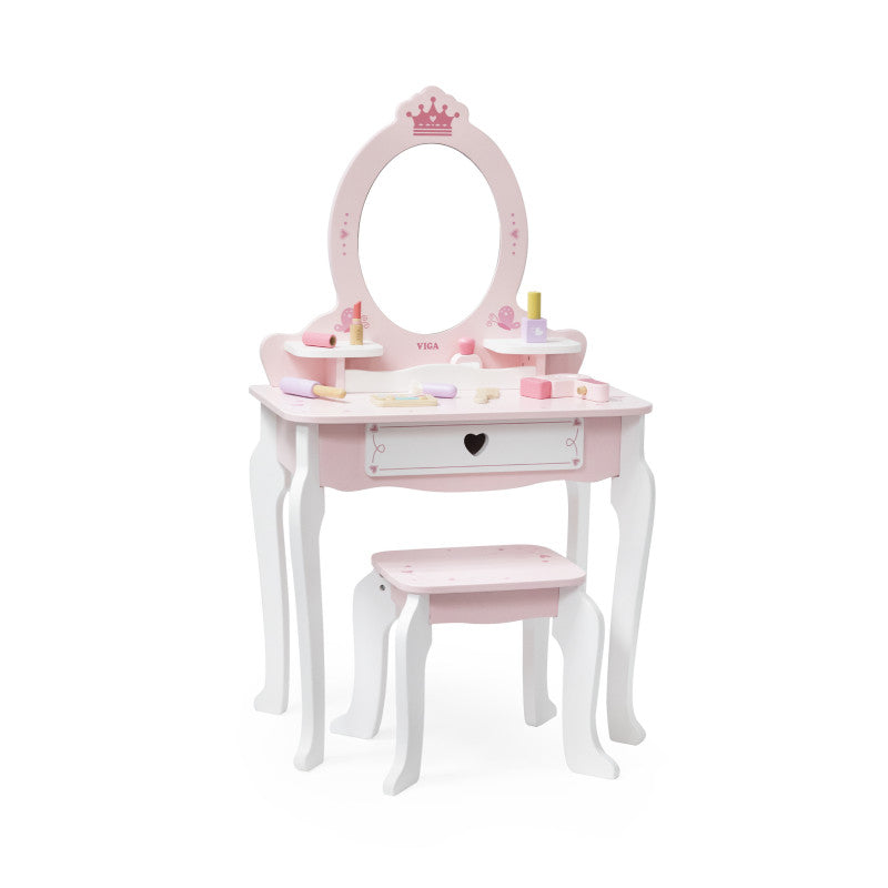 Masuta de Toaleta din Lemn cu 8 Accesorii design Printesa, Viga [ps:5cf388f1-0255-4d2a-9104-d992330860db]