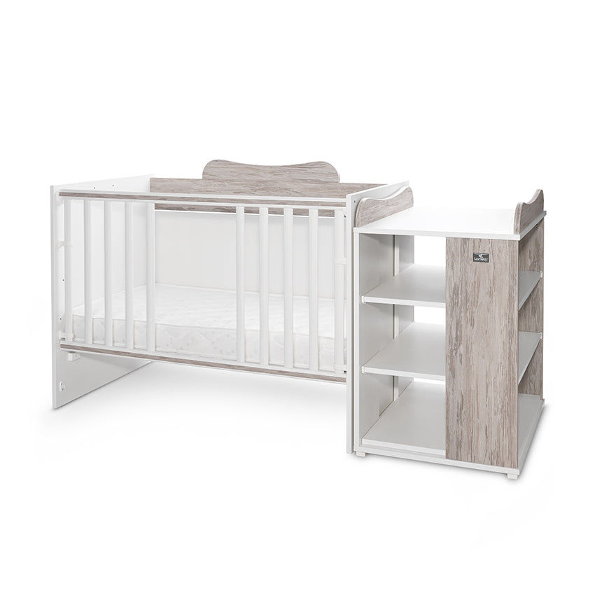 Pătuț Modular Multifuncțional Lorelli Multi, White Orchid - White & Artwood (3) [ps:b77bbea6-a934-4876-97fc-cece51c23b9c]
