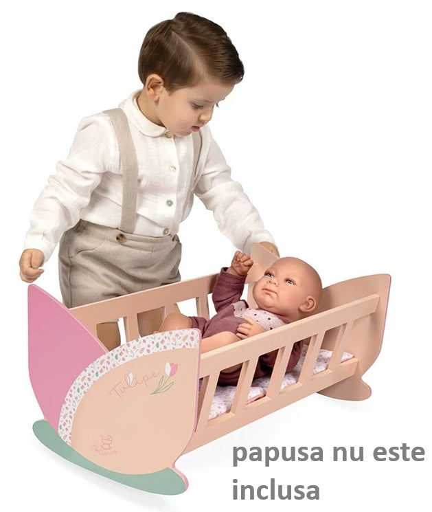 Pătuț Leagăn Păpuși DeCuevas Tulipe Roz, cu Saltea - Default Title (3) [ps:65b51add-ae13-4ebd-8cf8-ec12c9f6d4e6]
