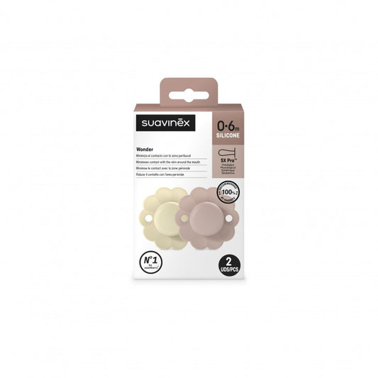 Set 2 suzete fiziologice SX Pro 0-6 LUNI WONDER Whitecap Gray & Pale Mauve SUAVINEX [ps:b646ca7b-1f3e-4da3-8296-761e1dc81dcd]