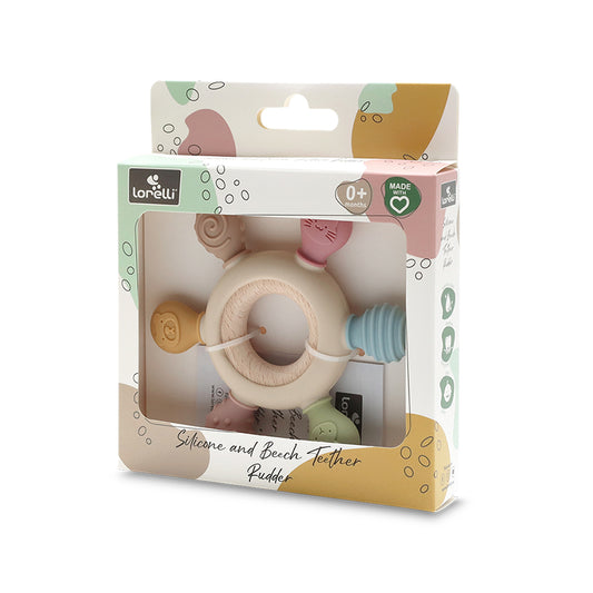 Jucărie Dentiție Lorelli, Silicon și Lemn de Fag, Beige - Beige (3) [ps:64aa6662-952a-49c4-b904-5e4b1ae4408c]
