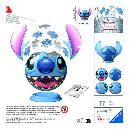 Puzzle 3D Glob Disney Stitch cu Urechi Ravensburger - Default Title (3) [ps:d6a098e6-c169-4afe-ae05-ea128cfcb1ed]