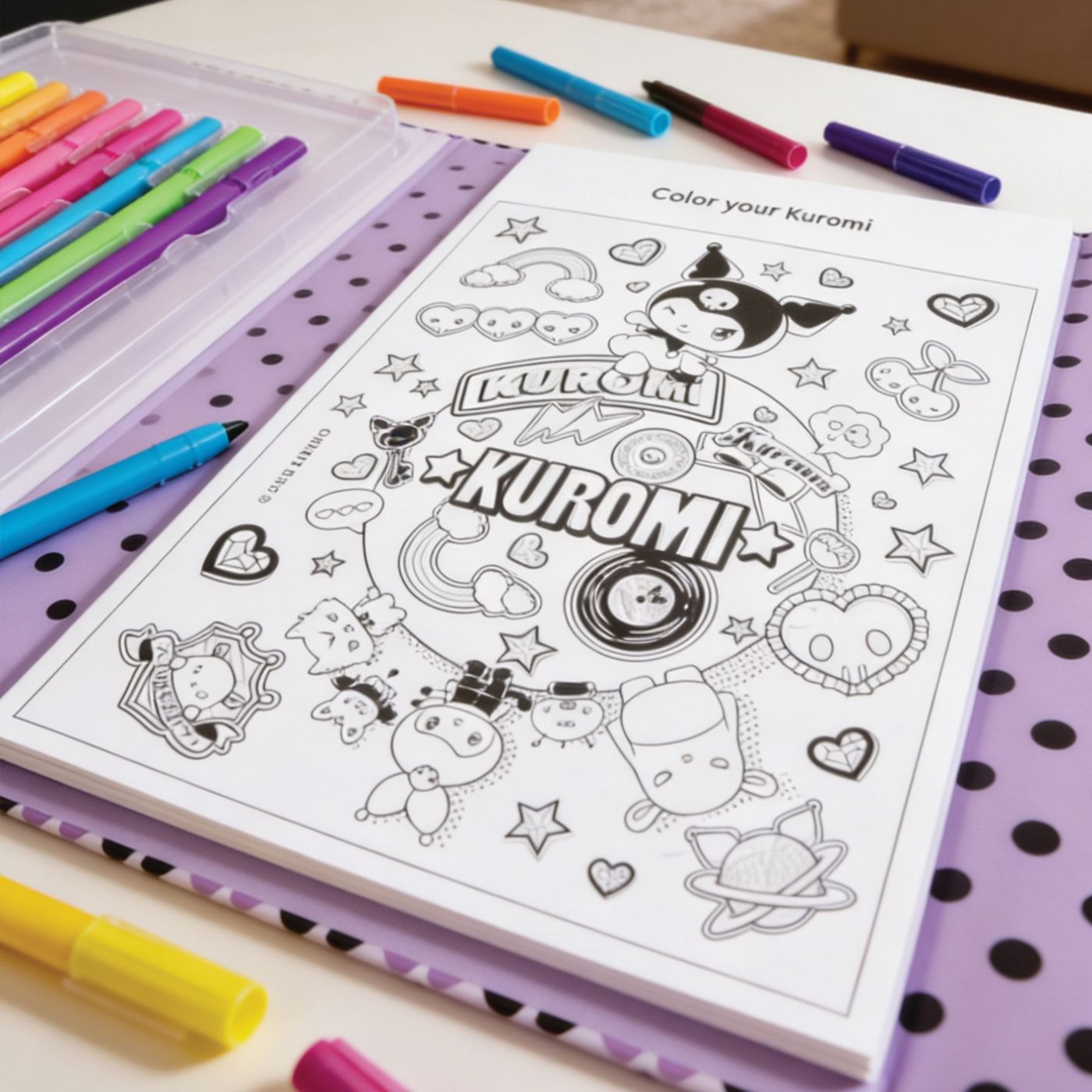 Jurnal Artistic Kuromi cu Markere Neon AS - Happi Hobbi - Default Title (3) [ps:078efdea-dec5-4849-a68c-f4960ab324cc]