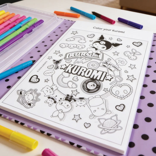 Jurnal Artistic Kuromi cu Markere Neon AS - Happi Hobbi - Default Title (3) [ps:078efdea-dec5-4849-a68c-f4960ab324cc]