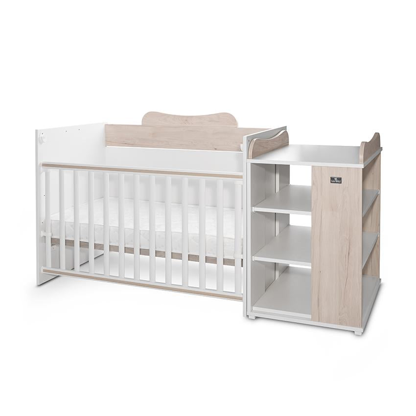 Pătuț Modular Multifuncțional Lorelli Multi, White Orchid - White & Light Oak (3) [ps:439f5d7d-2a3c-4730-ba71-690760a825a8]