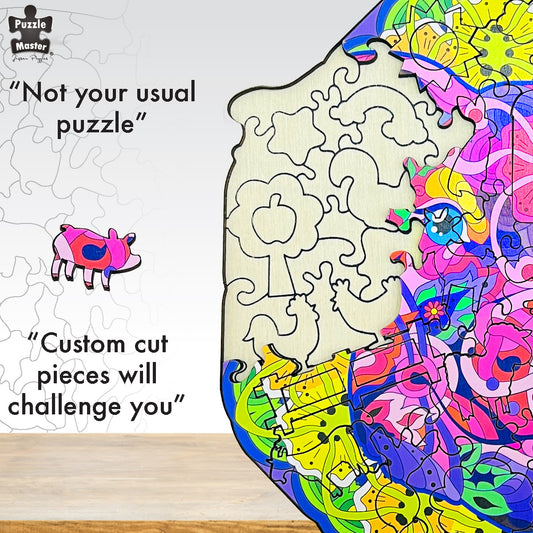 Puzzle lemn Porc Construct It - Imagine 3