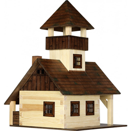 Set constructie arhitectura Refugiu montan, 135 piese din lemn, Walachia [ps:1d594137-88e5-4faa-b81e-3a81a843a1ab]