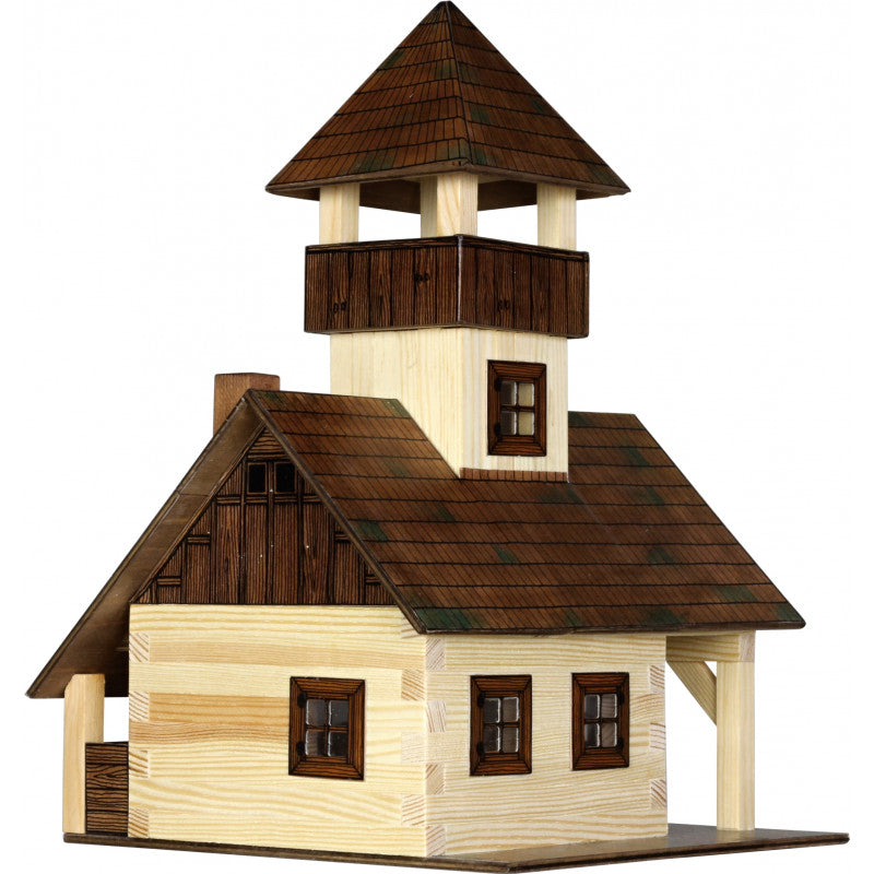 Set constructie arhitectura Refugiu montan, 135 piese din lemn, Walachia [ps:1d594137-88e5-4faa-b81e-3a81a843a1ab]