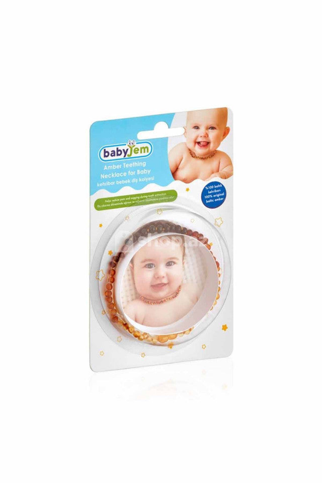 Colier din chihlimbar pentru copii BabyJem (Culoare: Verde) - Imagine 3