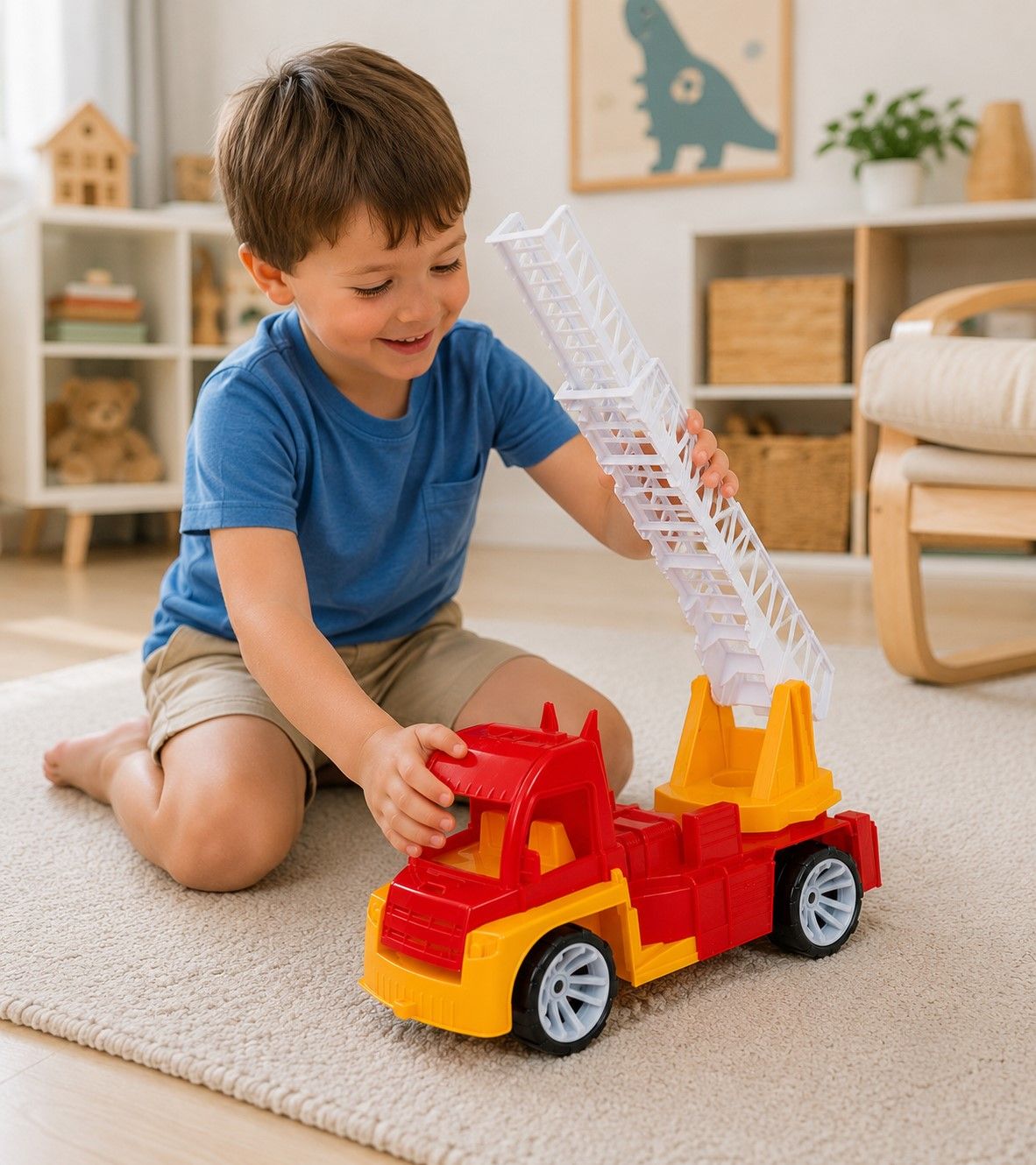 Mașinărie Pompieri cu Scară Viva Toys, 46cm - - Portocaliu Rosu (3) [ps:9bfe7ac0-191d-4876-b7f6-a94dcb4eb19c]