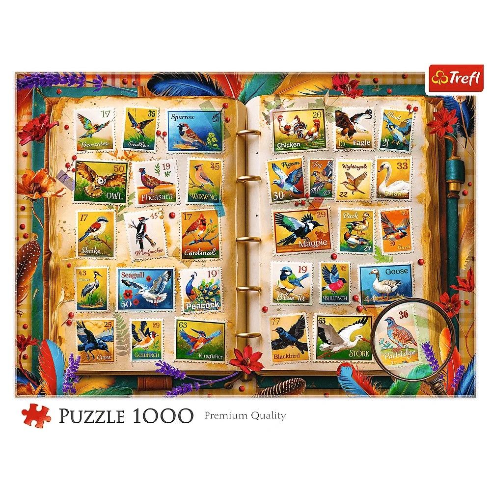 PUZZLE TREFL 1000 COLECTIA DE TIMBRE ATLASUL PASARILOR - Imagine 3 [ps:85baaeae-4511-4698-b44e-c54fbce5d7dd]