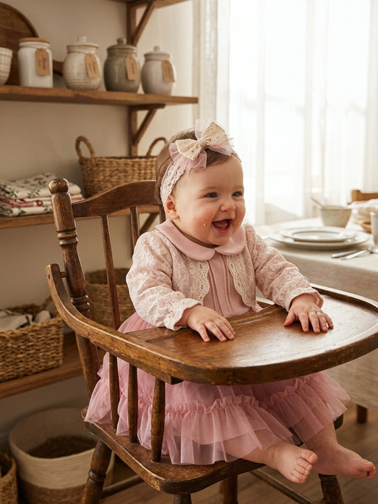Rochie Gardenia cu dantelă și tul roz pentru bebeluși - 3-6 Luni (3) [ps:0a3cfa07-54d7-4c01-ab05-600c1c4417c3]