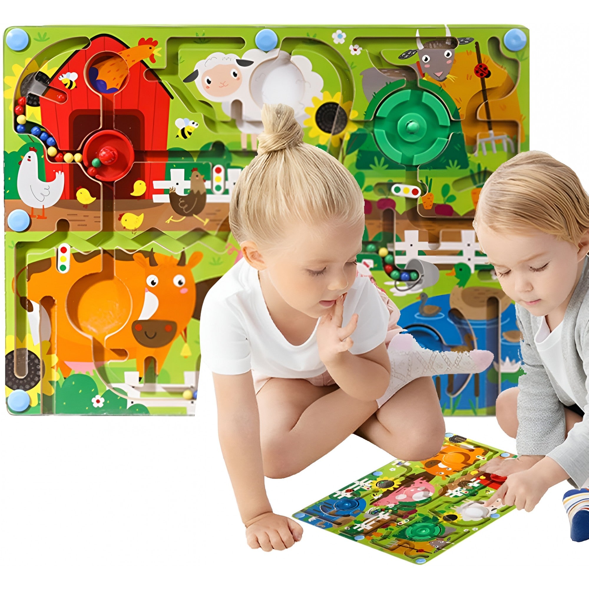 Joc Montessori Sortare Culori Flippy, Labirint Lemn Ferma - Default Title (3) [ps:b171b968-d733-4d11-89b9-b2c786b6671e]