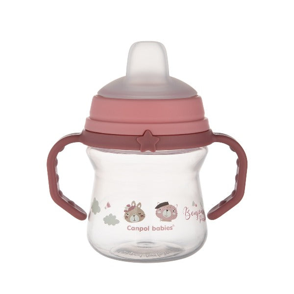 Canpol babies Prima cana a bebelusului cu duza din silicon BONJOUR PARIS Blue 150 ml 56/612_pin [ps:0aa2f0ba-ecda-47b7-ae62-54bd1bfe18af]