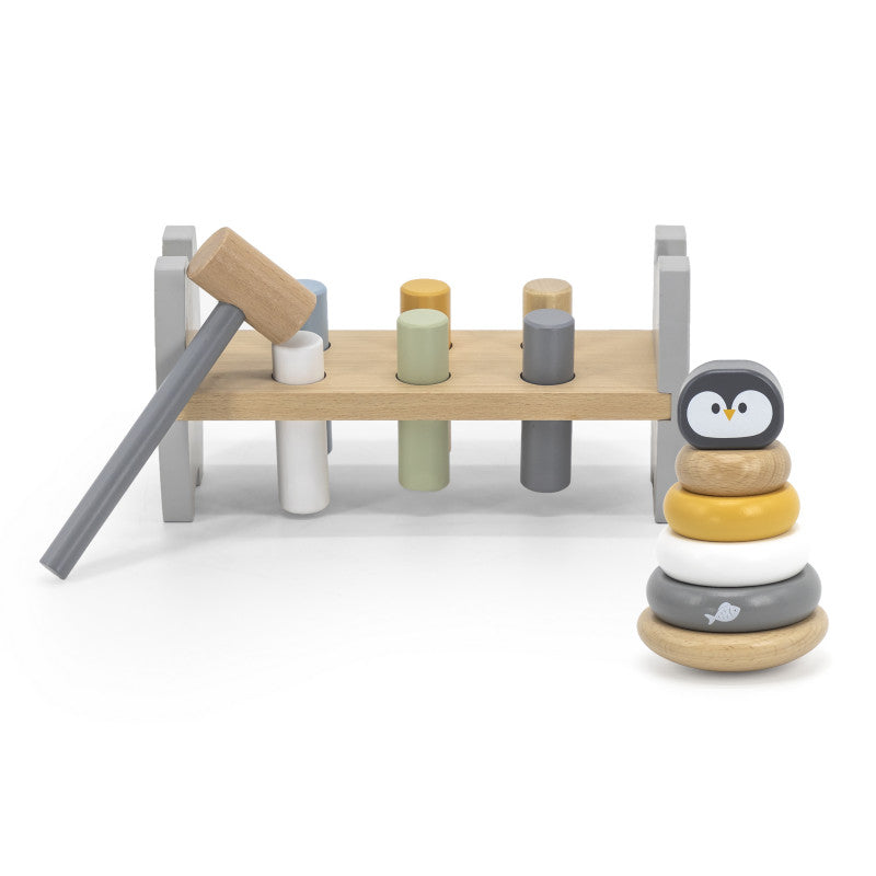 Set stivuitor si mini banc cu ciocan, Pinguin, PolarB Viga [ps:a8564eba-bc3c-4ed0-9229-68321ca5e21a]
