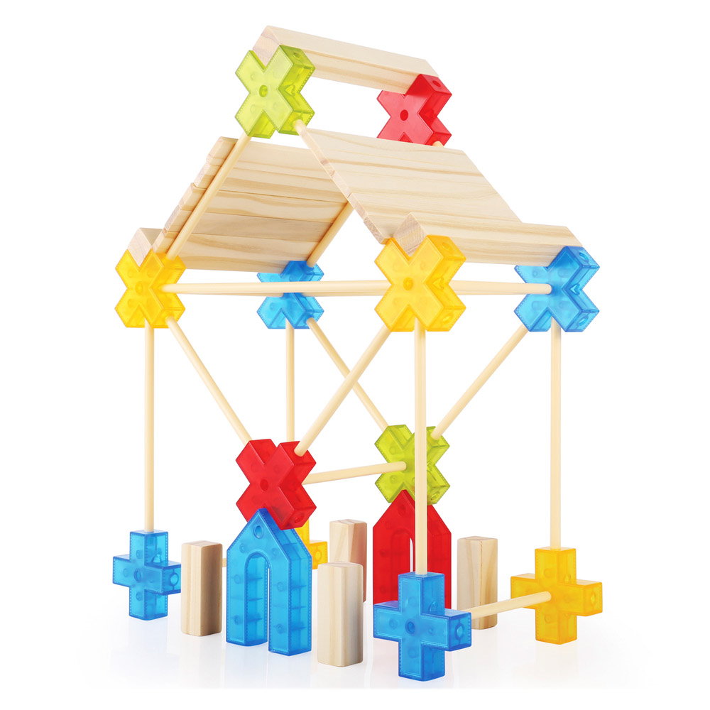 Set Construcții Texo 100 Piese Guidecraft | Jucărie Creativă - Default Title (3) [ps:3e53abfb-27b8-450b-be23-28c00340b13a]