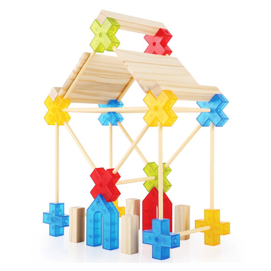 Set Construcții Texo 100 Piese Guidecraft | Jucărie Creativă - Default Title (3) [ps:3e53abfb-27b8-450b-be23-28c00340b13a]