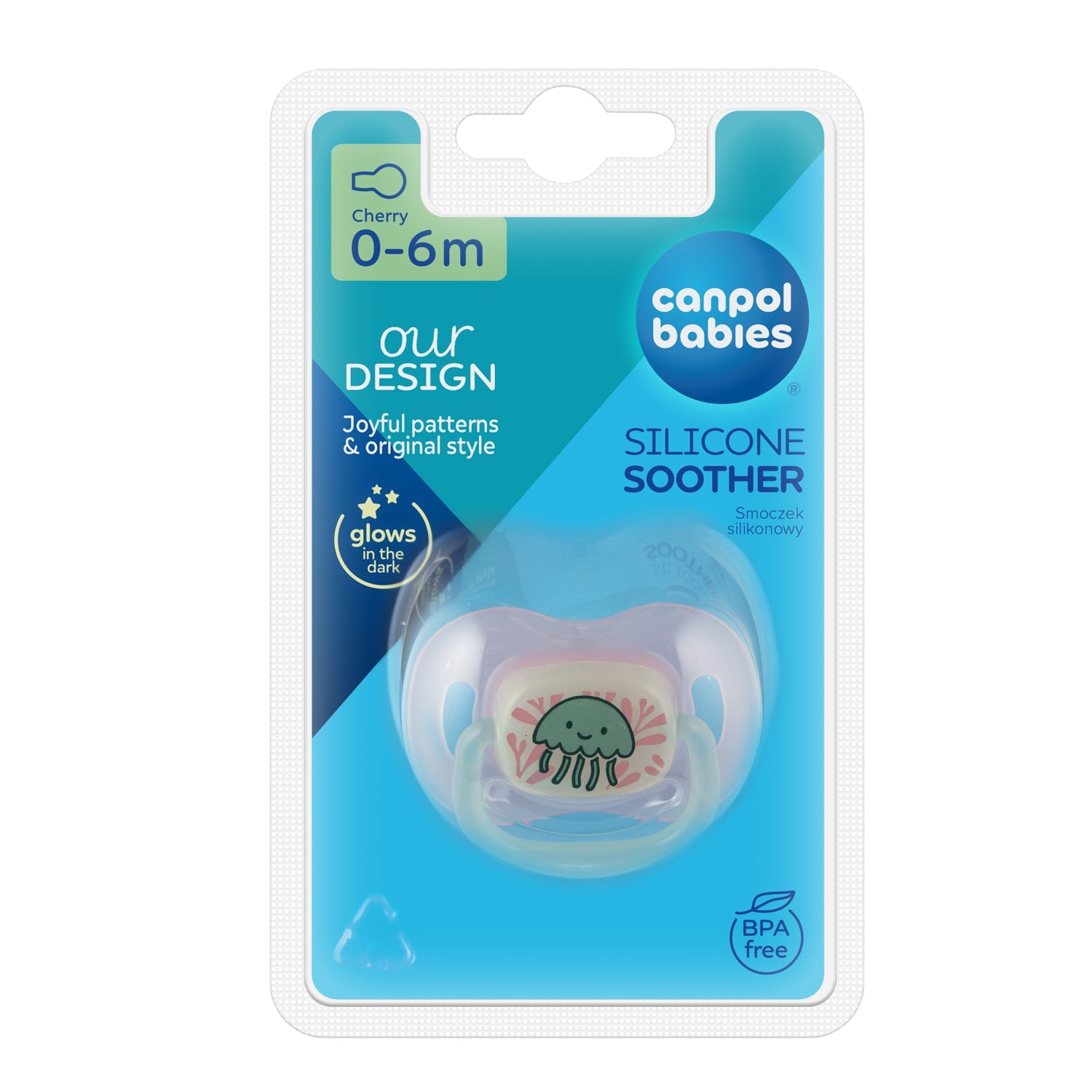 Suzeta rotunda din silicon 0-6M LOVE and SEA, 1buc - Albastru