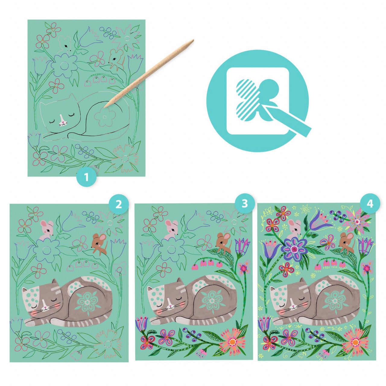 Joc creativ de razuit Intalniri in gradina, Djeco - Imagine 3 [ps:0a4fa860-1f24-4612-ad4e-aad9d7bfeaeb]