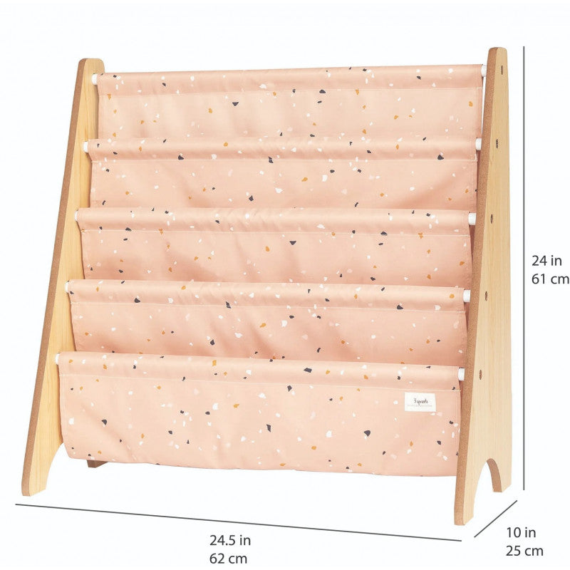 Raft organizator de carti pentru copii, material reciclat Terrazzo Clay, 3 Sprouts [ps:7e9291be-6cf7-405f-9975-c000864c479b]
