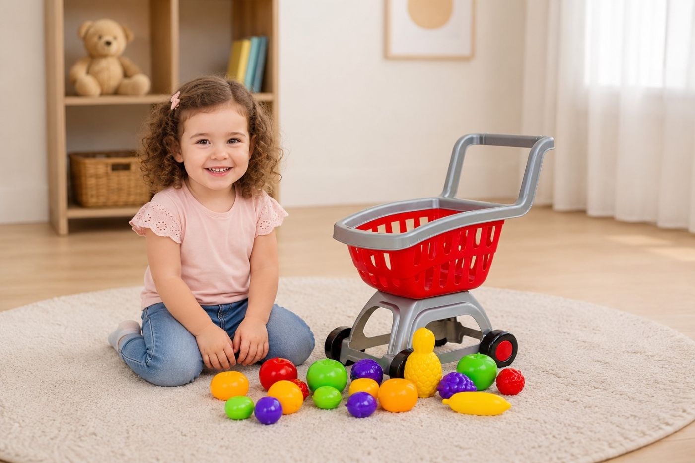 Cărucior Cumpărături cu Legume Roșu Argintiu Viva Toys - Rosu Argintiu (3) [ps:69194c04-c079-4020-b06d-8fc70abb07cd]