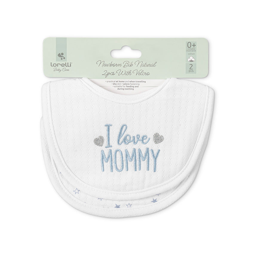 Set 2 Bavete Bumbac Lorelli pentru Nou-Născut, White - Blue (3) [ps:5d733f87-ceb3-49eb-a48d-77b0f176c5df]