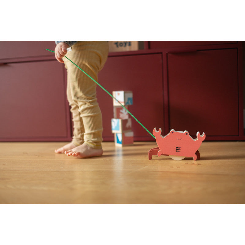 Jucarie de tras Crabul vesel, BS Toys [ps:f21f3562-c0a7-485c-a4ef-f3cb9914cf84]