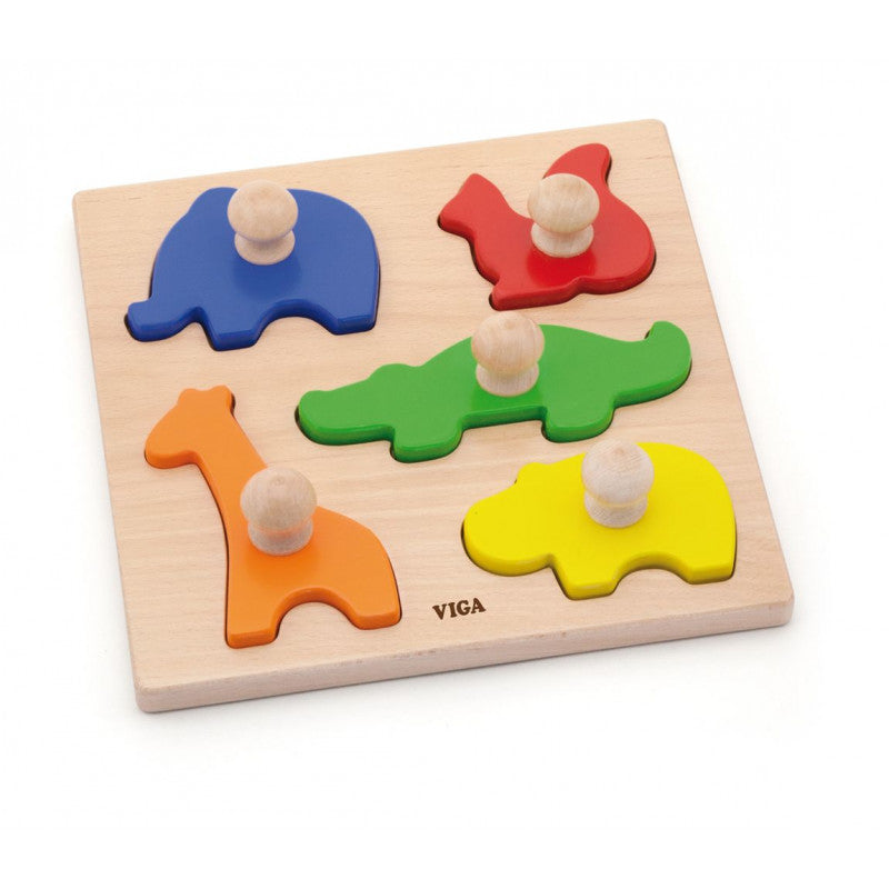 Puzzle Montessori cu maner, Animale, Viga [ps:9cb208e3-b26a-4fcc-a93b-21501194dcf4]