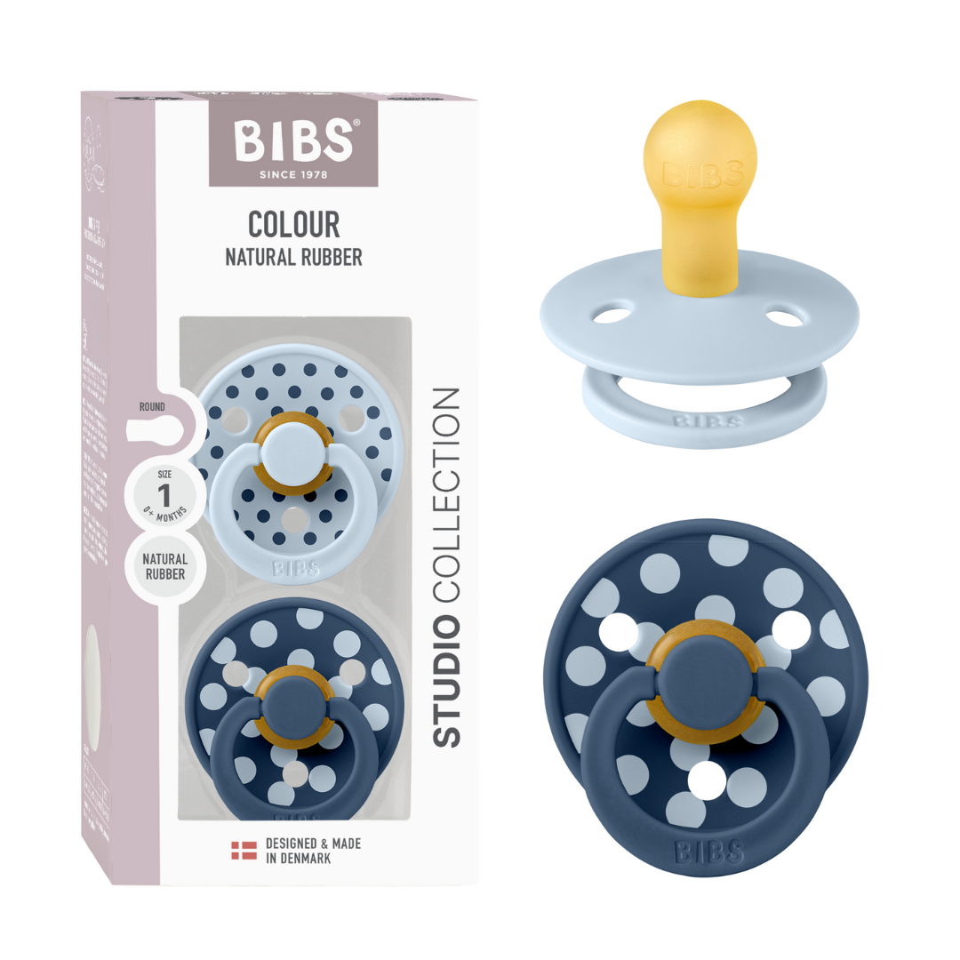 Set 2 Suzete BIBS Colour Studio Polka Dots, 0 luni, Rotunde - Bleu (3) [ps:a9cce9c1-bfcd-4c2e-9853-f3d01b8d1aa7]