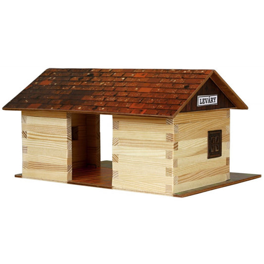 Set constructie arhitectura Gara mica, 115 piese din lemn, Walachia [ps:65abc9a9-dbd7-4542-85b9-d8ac30cad571]