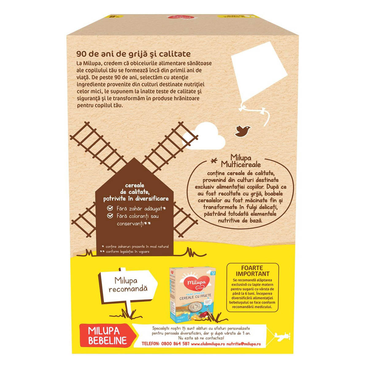 MILUPA Cereals, multicereale, fara lapte, +8 luni, 230 g - Imagine 3