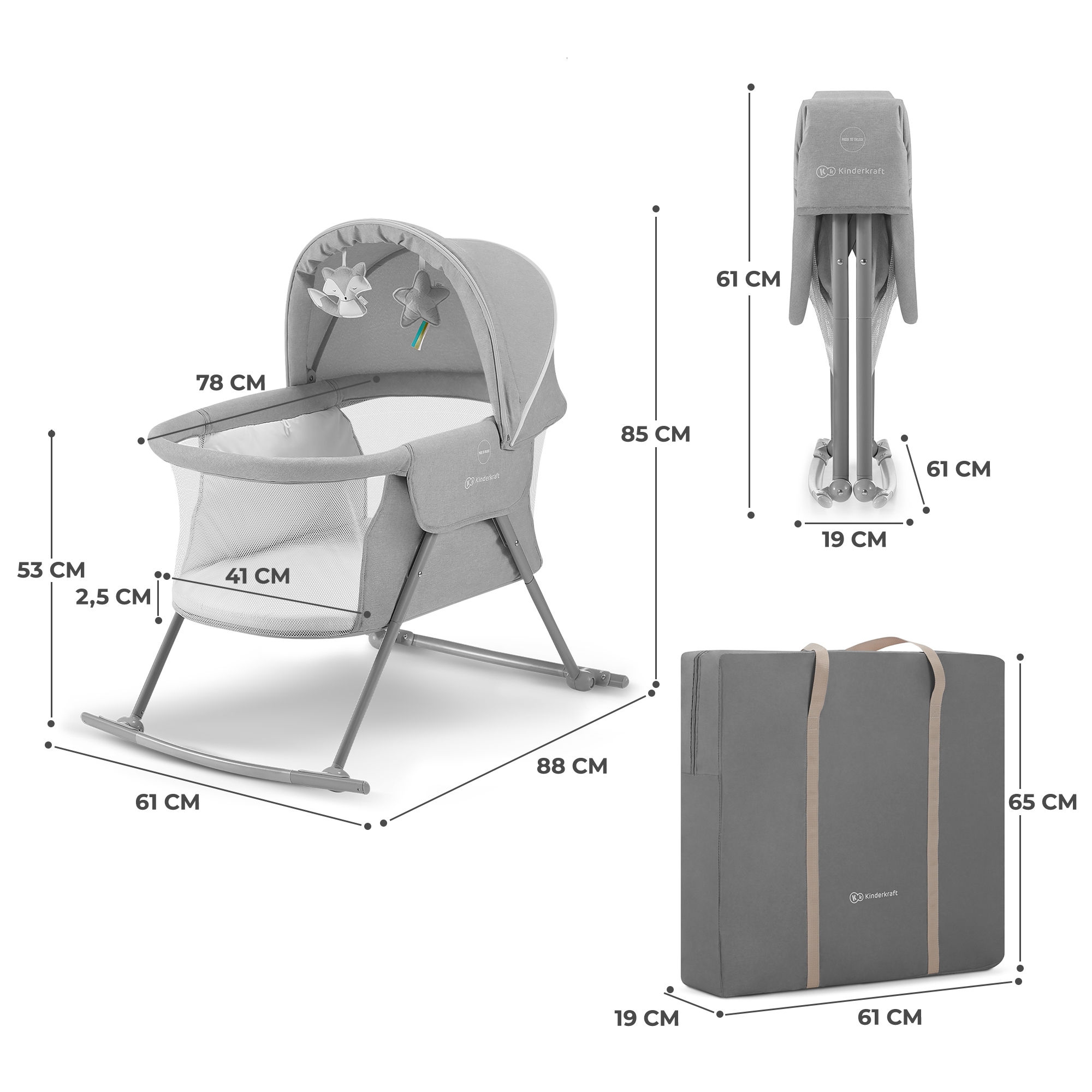 PATUT KINDERKRAFT LOVI, 3 IN 1, BEIGE - Gri [ps:b5b963ce-5936-4ffb-80f5-ee1e6fc28bf9]
