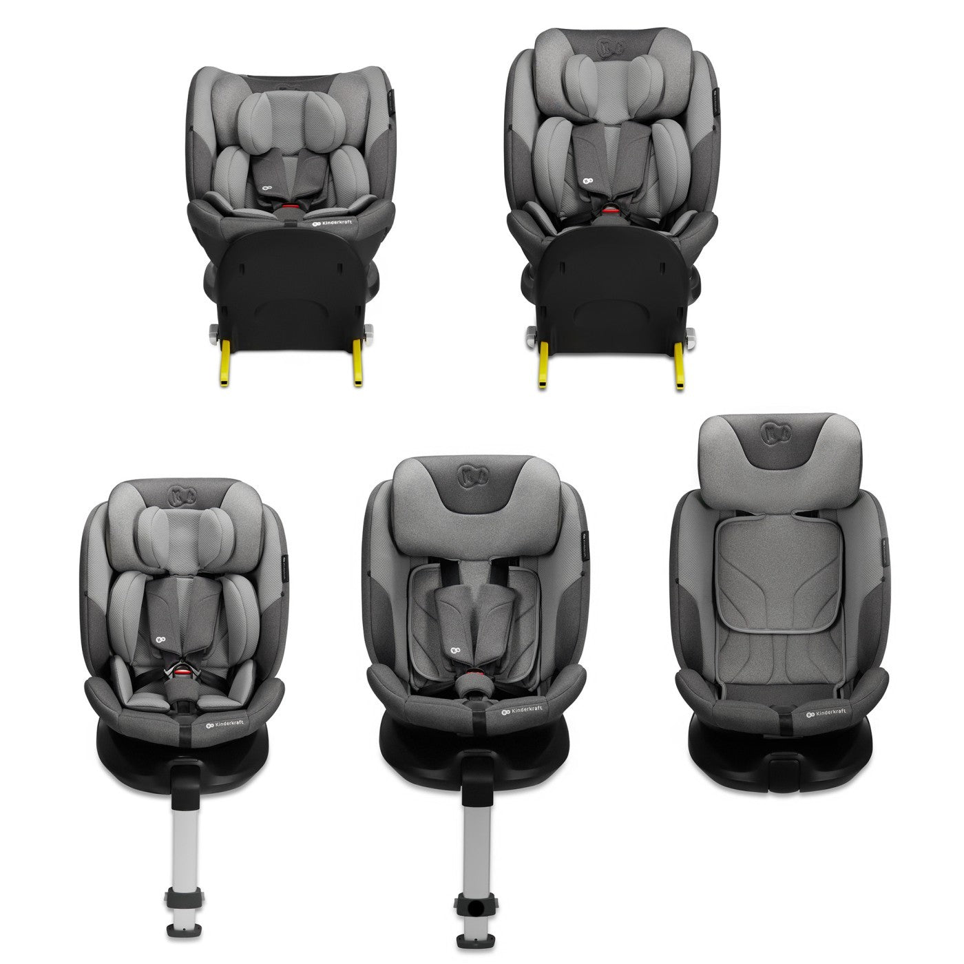 SCAUN AUTO KINDERKRAFT I-FIX, I-SIZE 40-150 CM, GRAPHITE - Gri