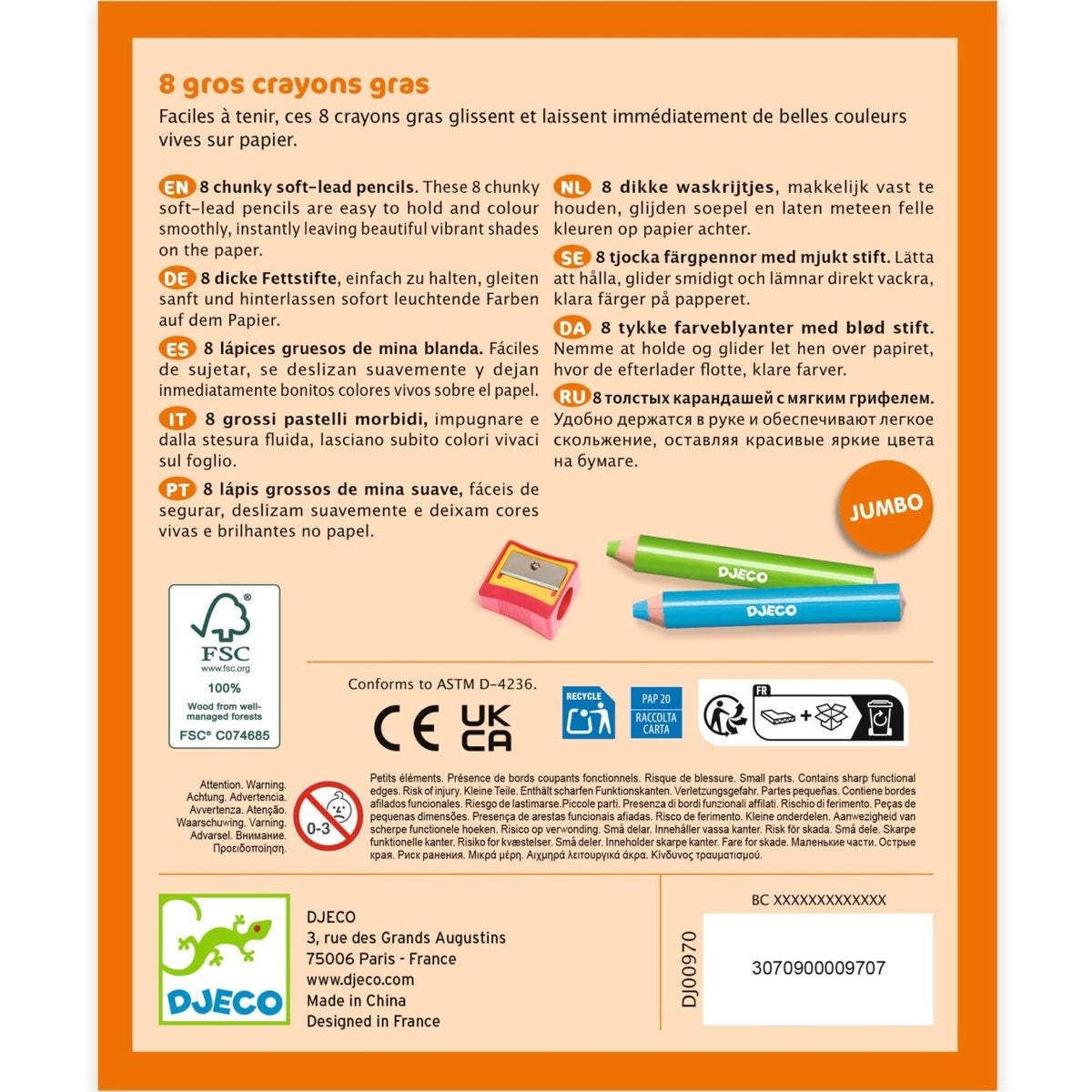 Set 8 Creioane Colorate cu Ascuțitoare Djeco - Default Title (3) [ps:841384f7-9497-459b-8906-02d17f0727d6]